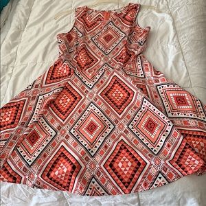 Short cocktail coral dress
